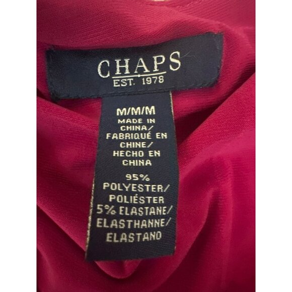 Chaps Sleeveless Ruched Midi Dress In Fuchsia Pink Size M Elegant Semi-Formal - Picture 2 of 3
